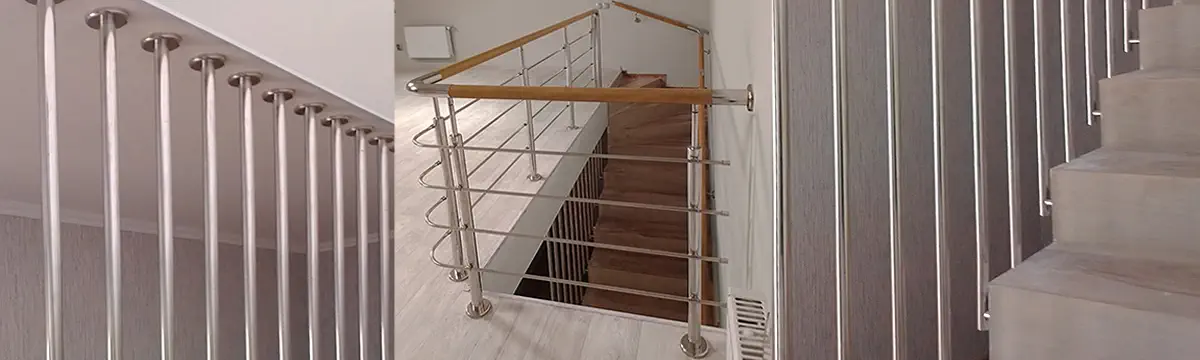 Перила на сходи, Перила Київ, Купити перила, Шторка для сходів, Перила на лестницу