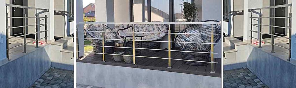 Перила з нержавійки в Полтаві, Перила из нержавейки в Полтаве, Перила на лестницу, Перила из нержавейки