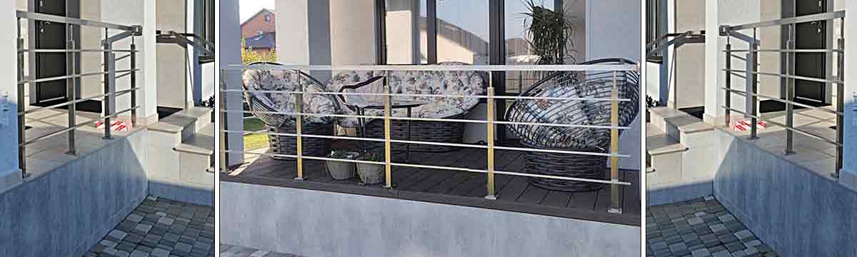 Перила з нержавійки в Полтаві, Перила из нержавейки в Полтаве, Перила на лестницу, Перила из нержавейки