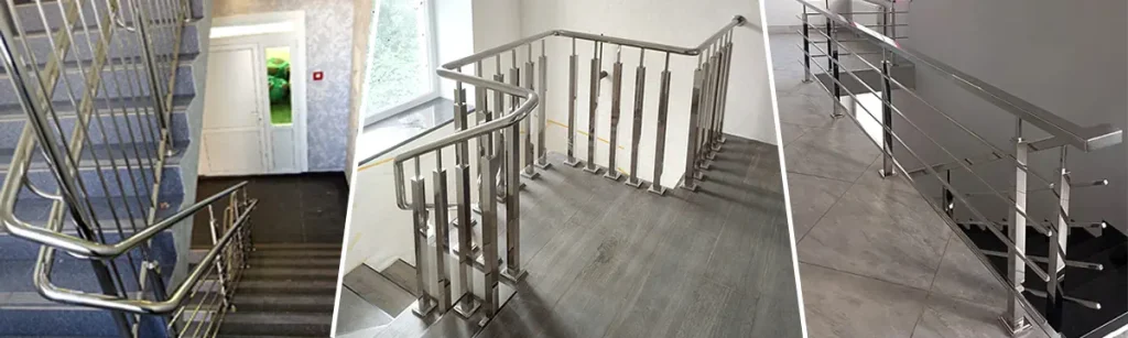 Перила з нержавійки, перила на сходові марші, Перила из нержавейки, перила на лестничные марши